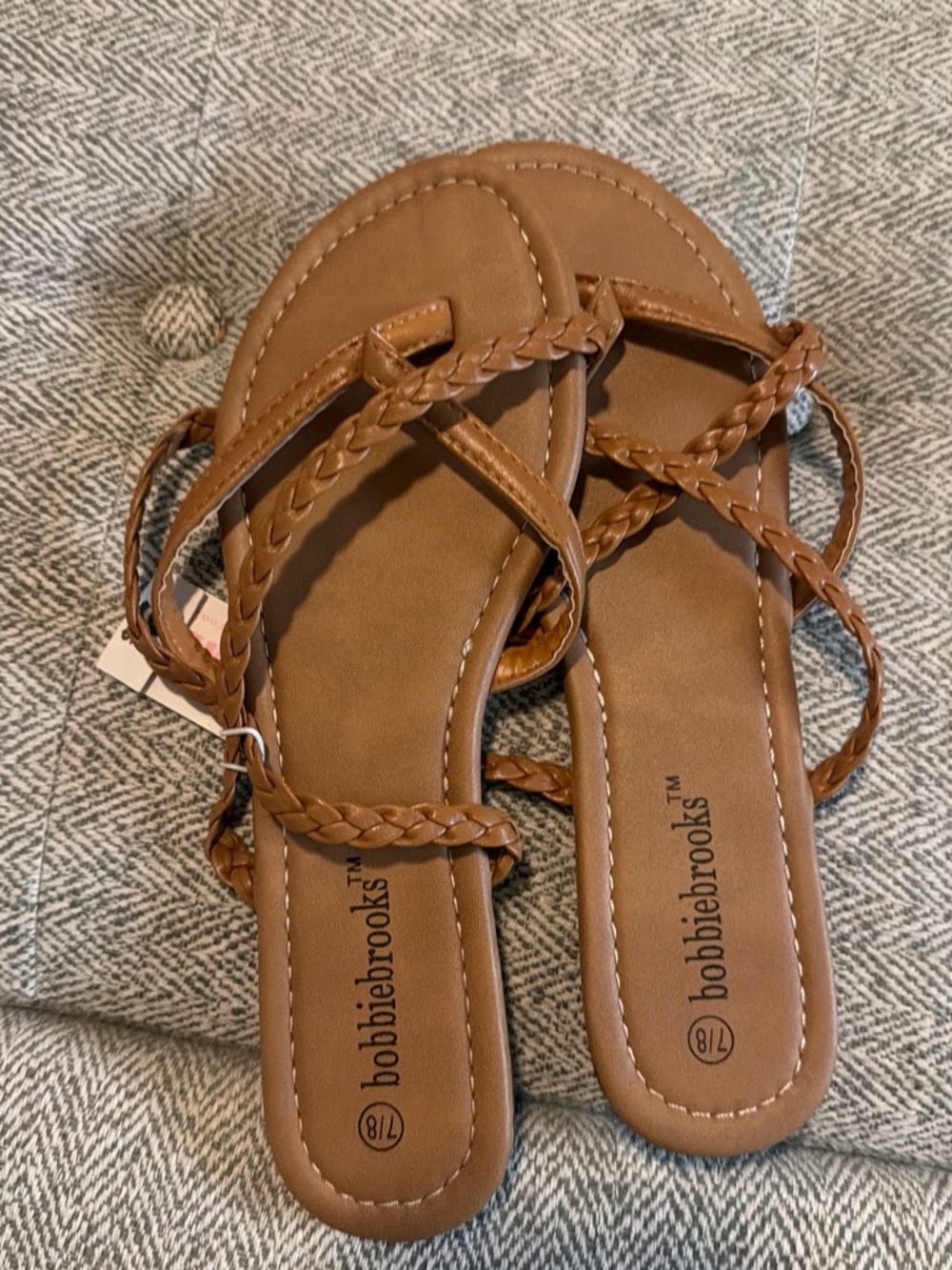 Bobbie Brooks Tan Braided-Strap Women's Sandals